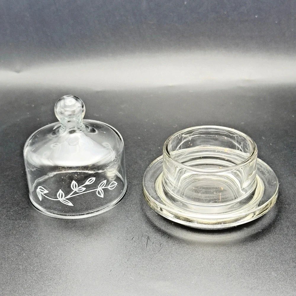 Vintage Princess House Covered Butter Dish Heritage Baby Cakes Small Round